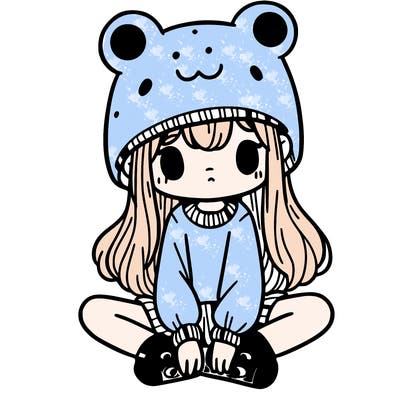 a girl wearing a frog hat and some frog socks