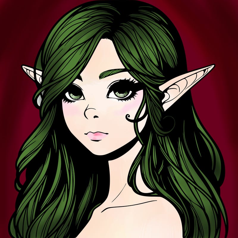 elf girl realistic dark fantasy
