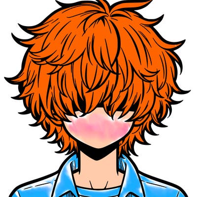 manga boy fluffy hair covering his eyes