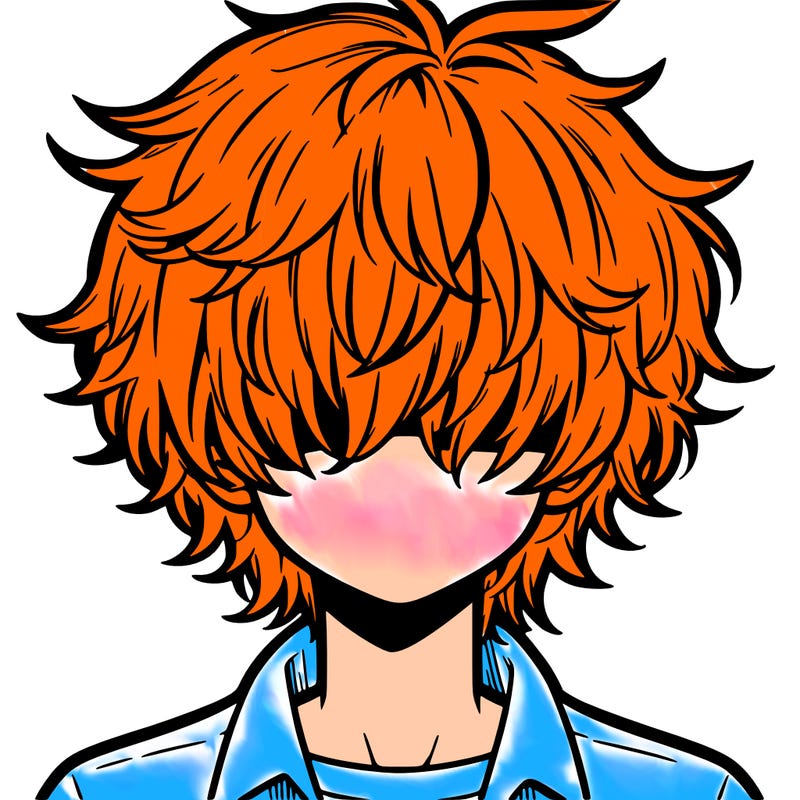 manga boy fluffy hair covering his eyes