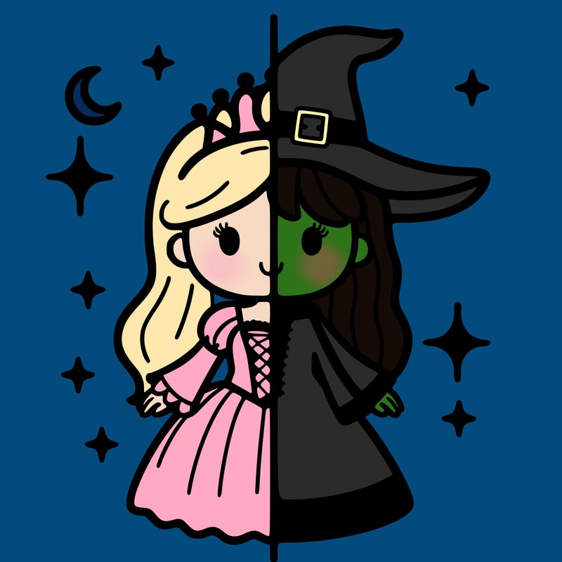 split princess and witch