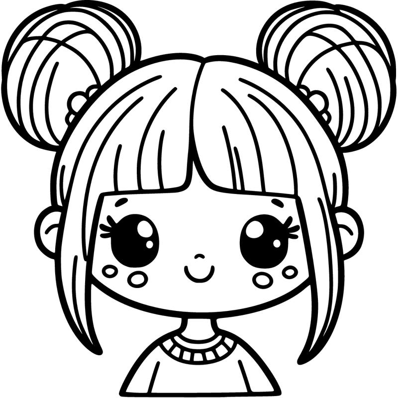 girl with two buns on her head