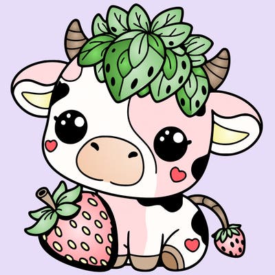 cute strawberry cow