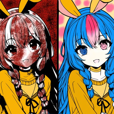 anime girl realistic with bunny ears