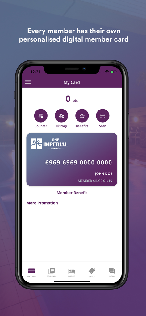 One Imperial Rewards - Digital loyalty card for One Imperial Rewards mobile app.