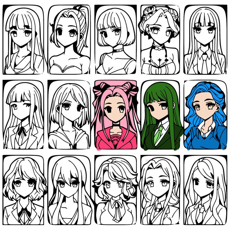 girls that look diffrent anime