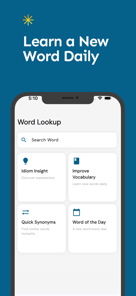 English to Soomaali Translator - English to Soomaali translator app interface for daily vocabulary learning and word lookup