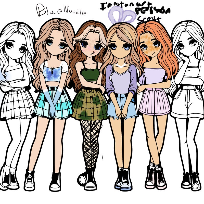a group of girls realistic