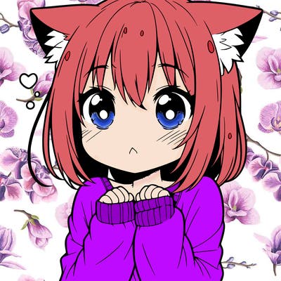 shy anime catgirl