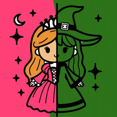 split princess and witch