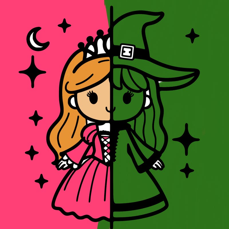 split princess and witch