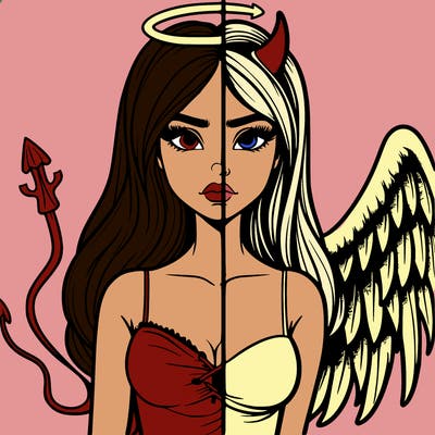 devil vs angel realistic girl