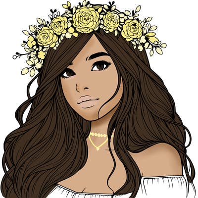 realistic girl with flower crown
