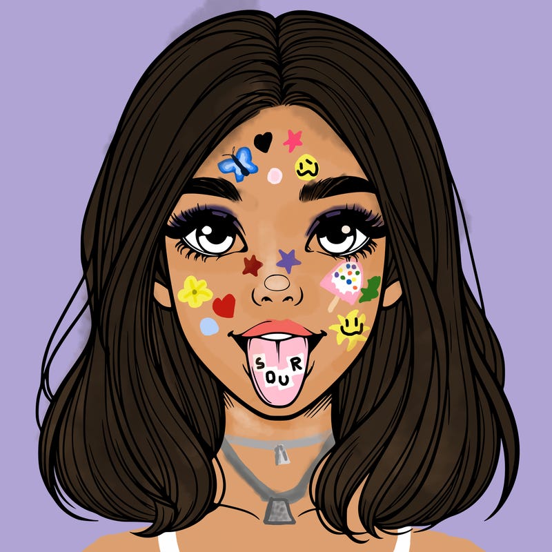 realistic girl with her tongue out