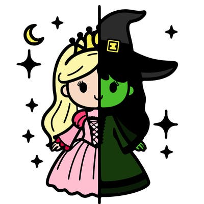 split princess and witch