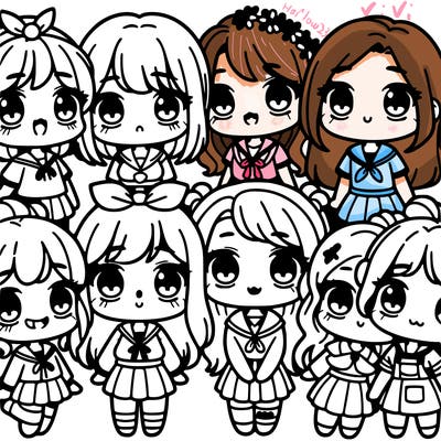 cute girls in a group