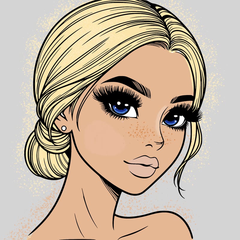 realistic girl with lashes