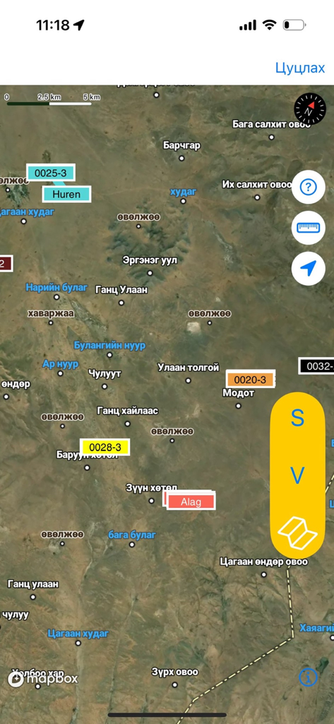 Jockey APP - Jockey APP satellite map view showing real time tracking of livestock and workers in remote terrain
