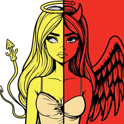 devil vs angel realistic girl