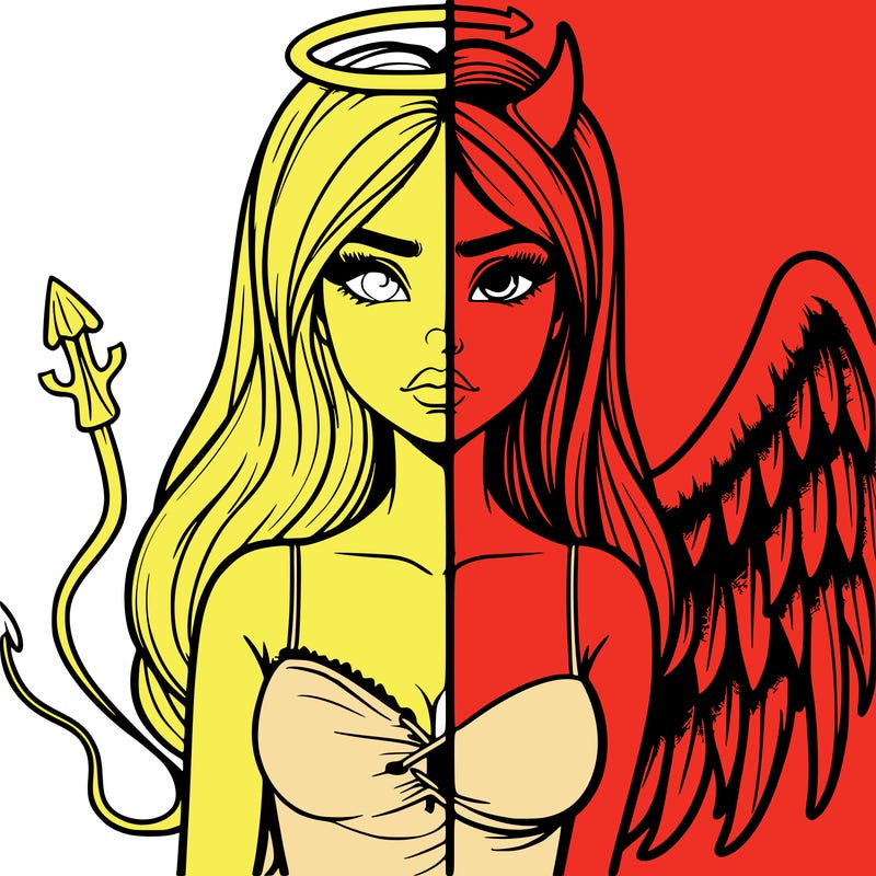 devil vs angel realistic girl