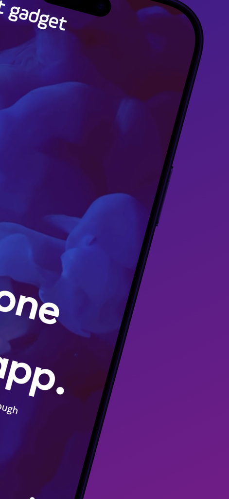 Ticket Gadget - Ticket Gadget professional ticketing app displayed on a smartphone screen with a vibrant purple and blue abstract background