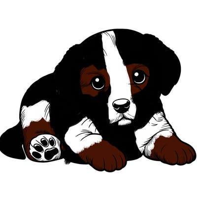 a cute realistic puppy