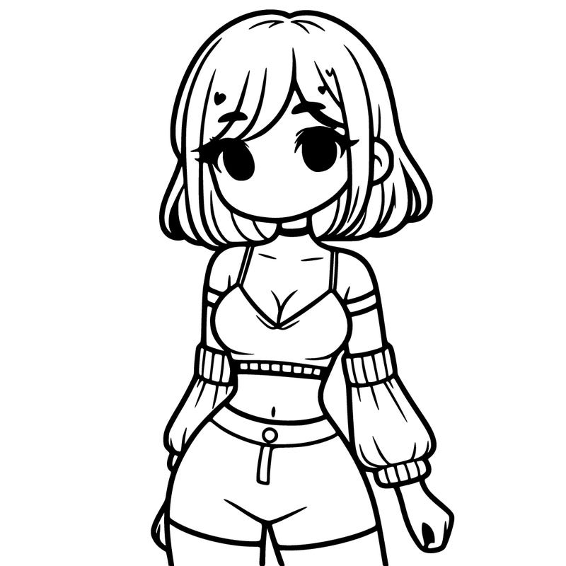 a cute girl in crop top