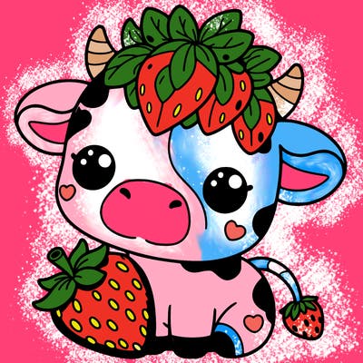 cute strawberry cow