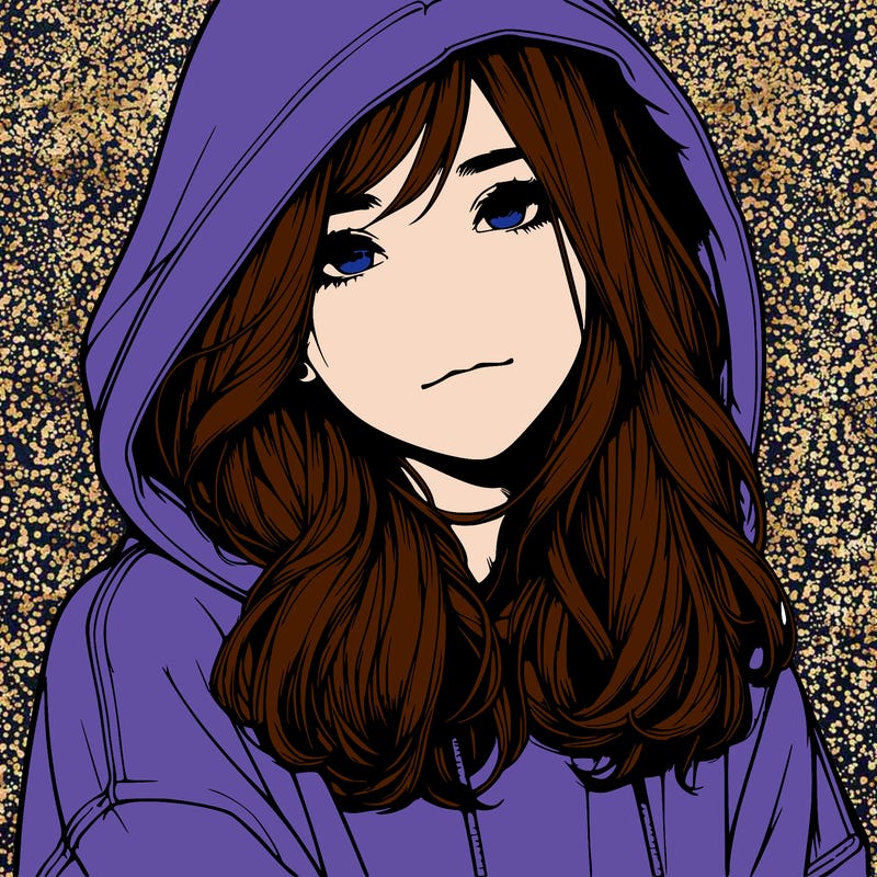 realistic girl with shoulder length hair wearing an oversized hoodie holding a sign