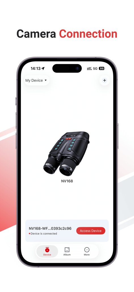 TERUNSOUL app interface displaying a connected dash cam device with an access button.