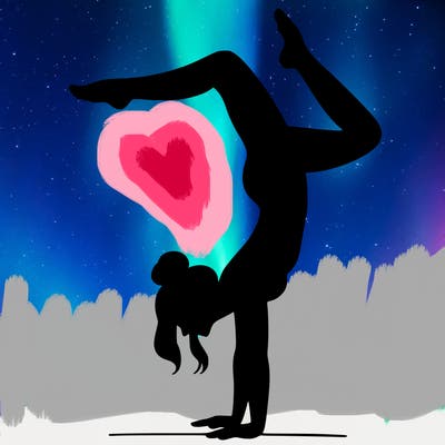 a woman doing a handstand