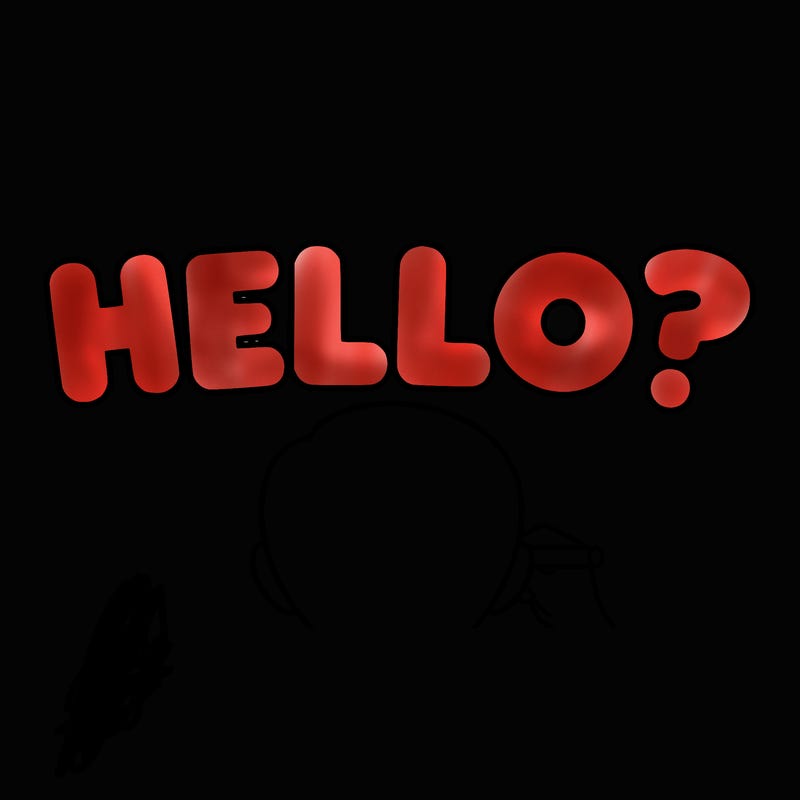 bubble letters saying hello?