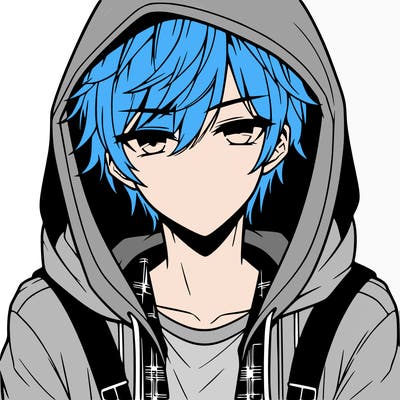 hot anime boy in hoodie