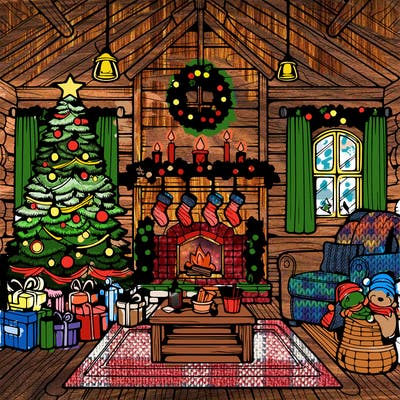 christmas house interior
