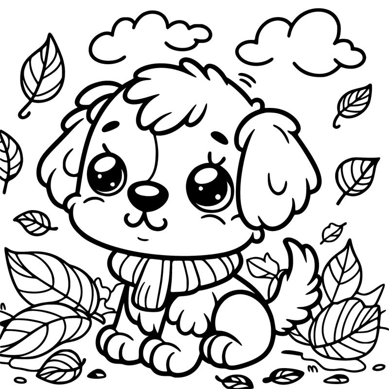 really cute puppy in the fall