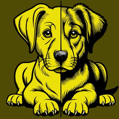 realistic dog split picture