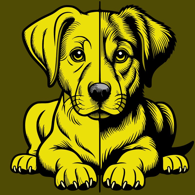 realistic dog split picture