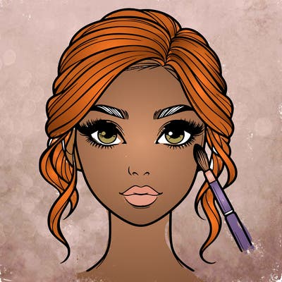 realistic person with makeup