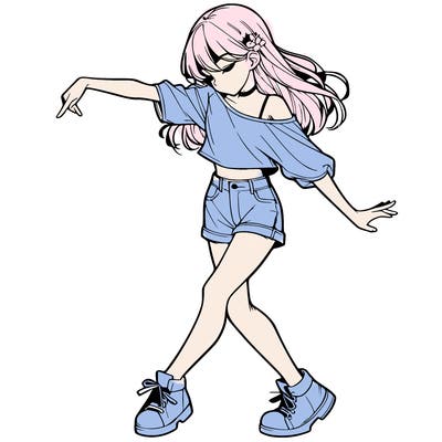 realistic girl danceing