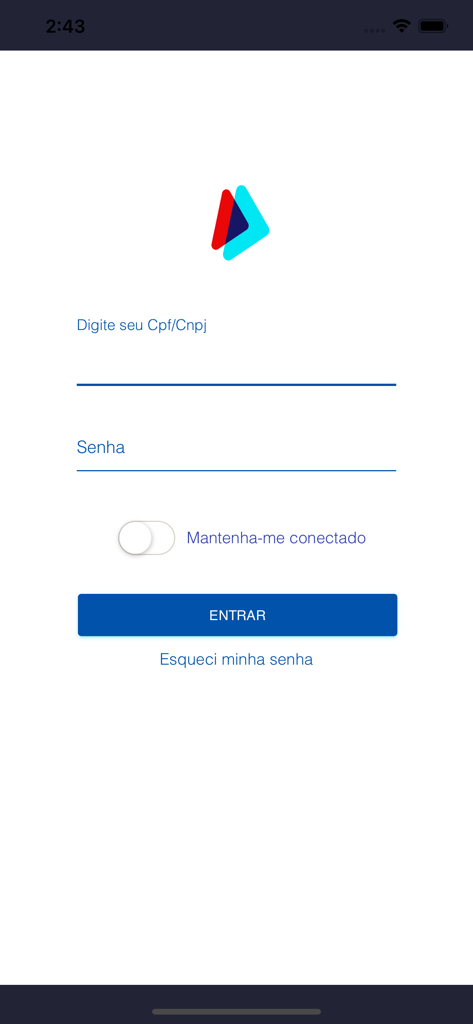 Pantalla de inicio de sesión de la aplicación Provale Telecom con campos para identificación de usuario y contraseña