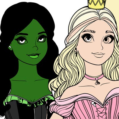 elfaba and glinda realistic girls