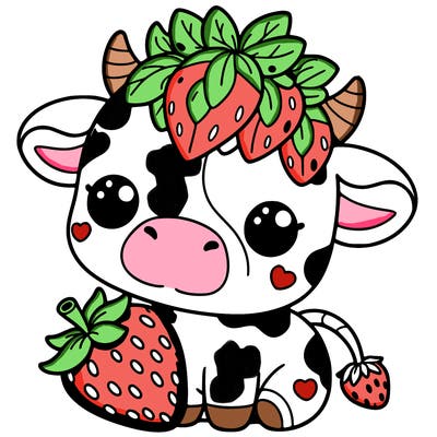 cute strawberry cow