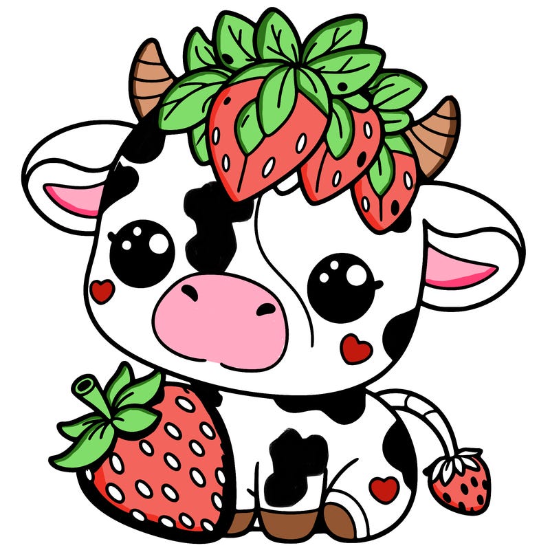 cute strawberry cow