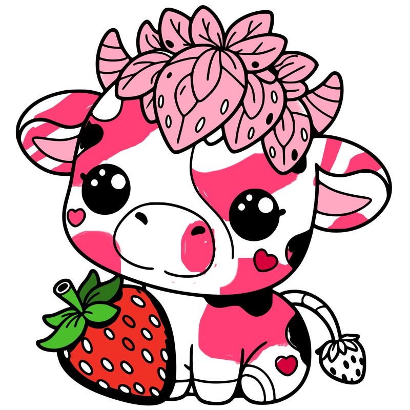 cute strawberry cow