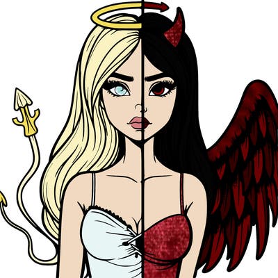 devil vs angel realistic girl