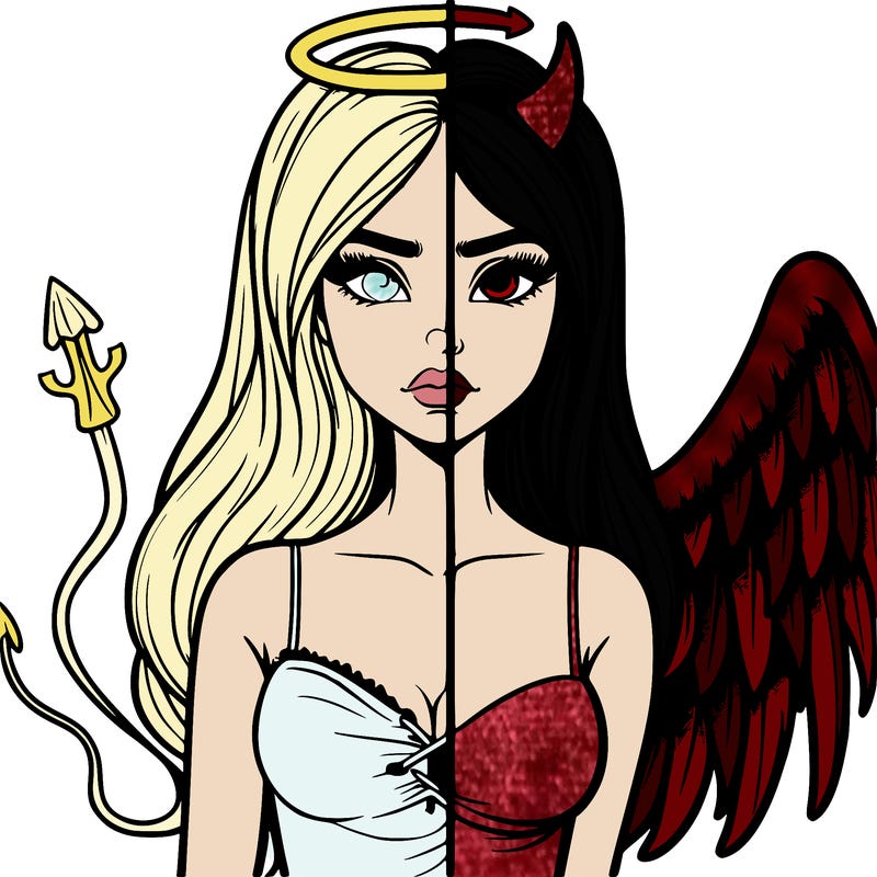 devil vs angel realistic girl