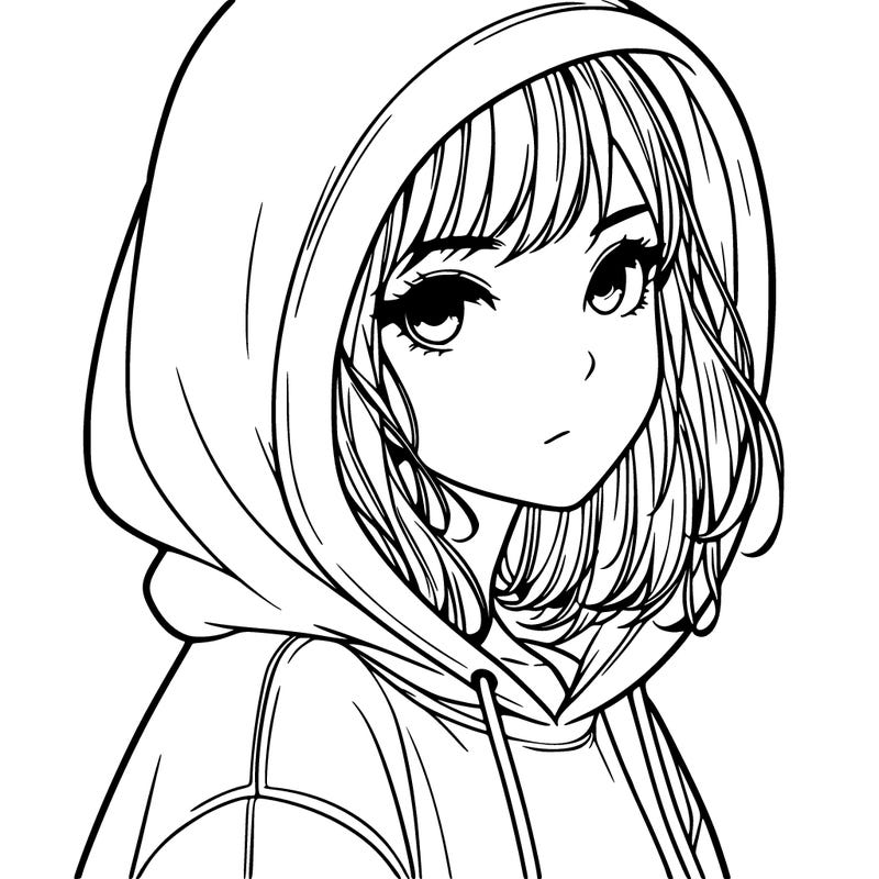 realistic girl wearing a hoodie
