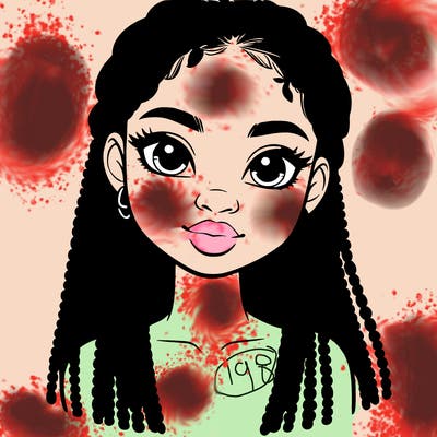 a realistic black girl with braids