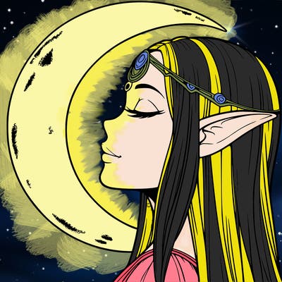 a realistic moon elf