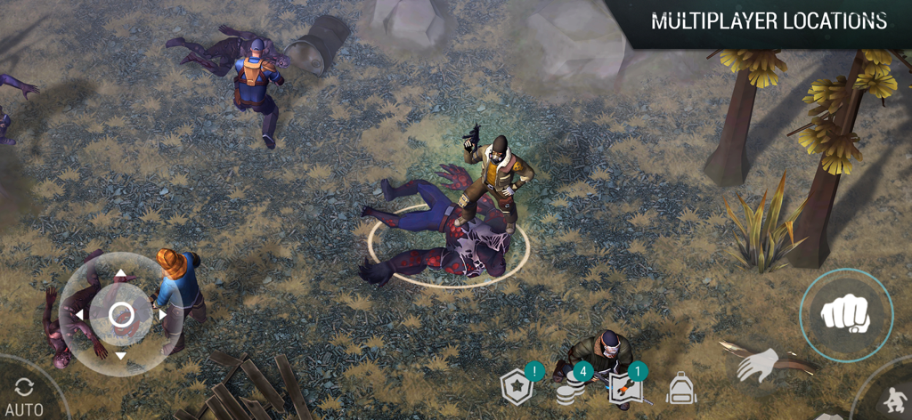 Last Day on Earth Survival의 멀티플레이어 지역에서 전투 후의 캐릭터.